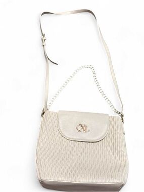 Classic Cream Quilted Crossbody Bag with Chain Accent